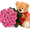 Мишка с цветами
